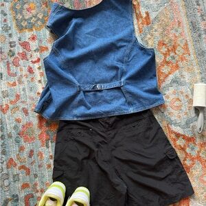 Cherokee Women’s Plus Size Jean Vest Cinch Waist Belt